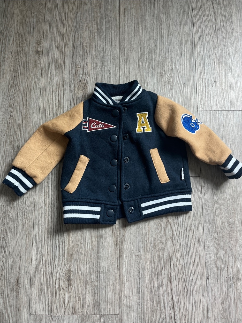 Badgley Mischka Varsity Jacket Baby Bomber Collegiate Letterman Style 3-6M